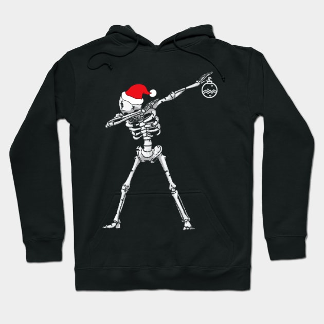 Dabbing Christmas Hip Hop Skull Floral Skeleton Hoodie by SkullGrungeSHOP